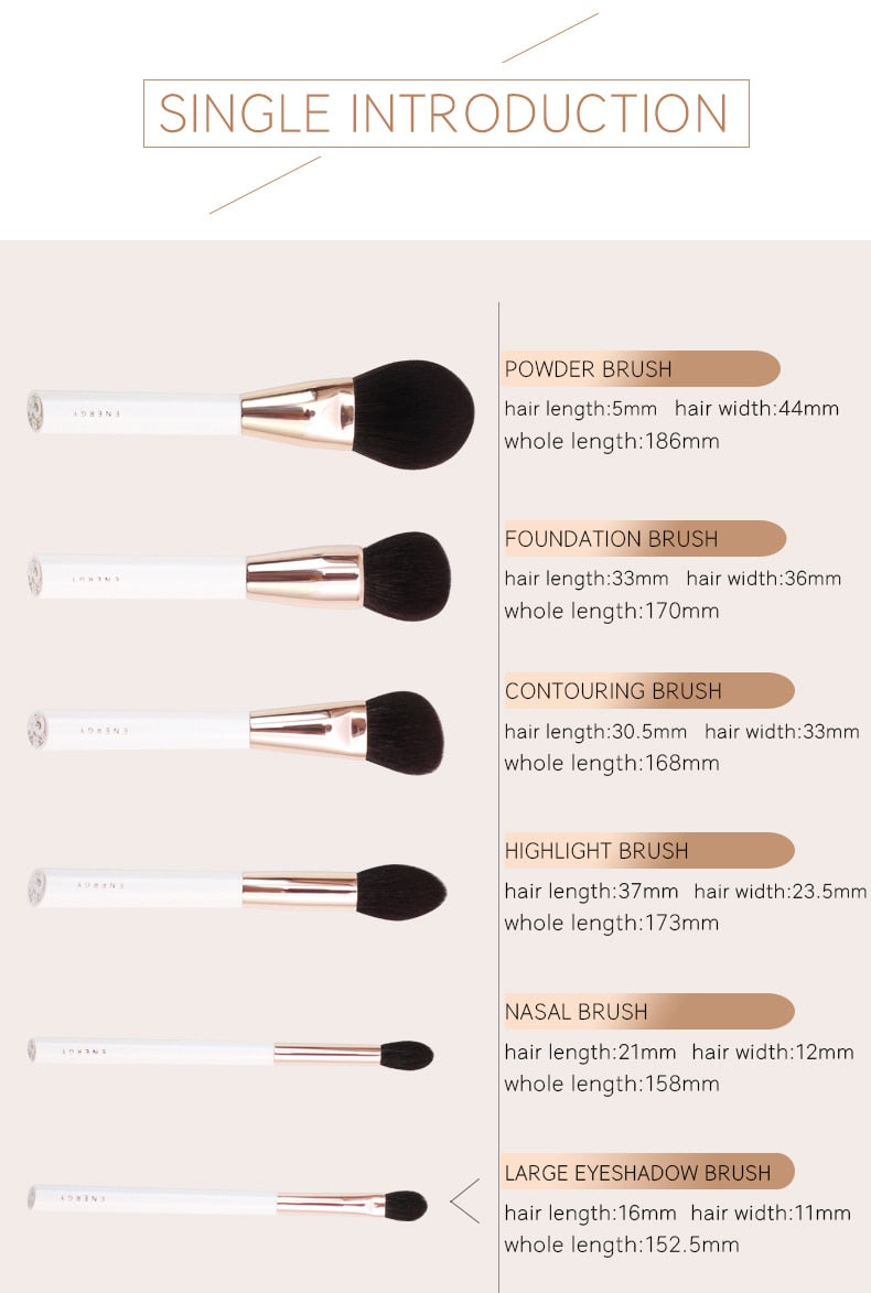 Makeup Brushes Set White ABS Handle  Professional  Kits