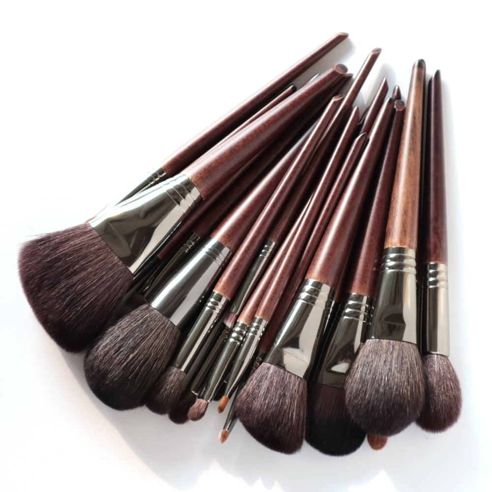 Natural  Hair Makeup Brushes Set Professional Kit