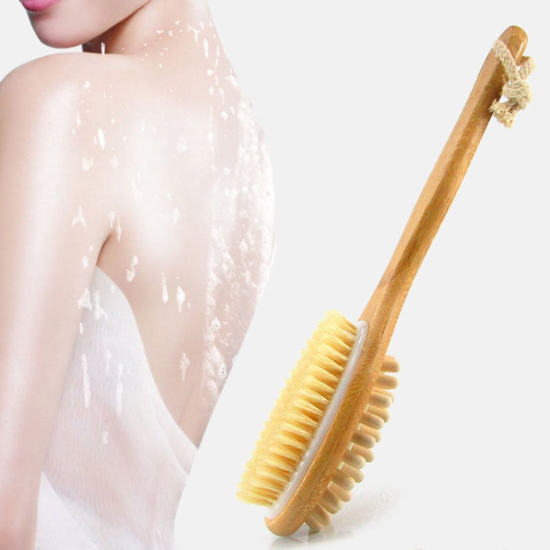 Wood  Body Brush Massager Bath Shower  Double-sided