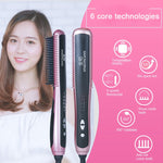 Electric Straightener Brush  Hair Care Styling