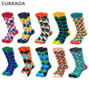 10pairs/lot Brand Quality Men Socks Combed Cotton colorful Happy Funny Sock