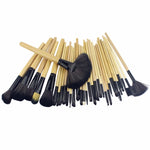 Make up Brushes Profissional of Makeup Set  With  Black Leather Bag