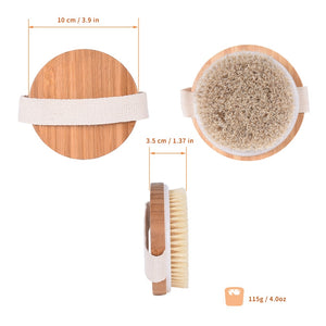 TREESMILE Natural Exfoliating Bristle Bath Brush Wooden Body