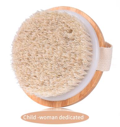 TREESMILE Natural Exfoliating Bristle Bath Brush Wooden Body