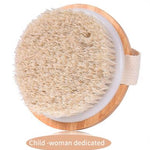 TREESMILE Natural Exfoliating Bristle Bath Brush Wooden Body