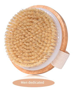 TREESMILE Natural Exfoliating Bristle Bath Brush Wooden Body