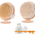 TREESMILE Natural Exfoliating Bristle Bath Brush Wooden Body