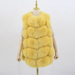 Pink Java QC8046 hot sale women winter coat real fox fur vest natural