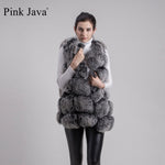 Pink Java QC8046 hot sale women winter coat real fox fur vest natural