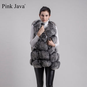 Pink Java QC8046 hot sale women winter coat real fox fur vest natural