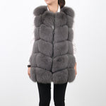 Pink Java QC8046 hot sale women winter coat real fox fur vest natural