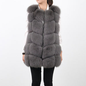 Pink Java QC8046 hot sale women winter coat real fox fur vest natural