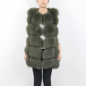 Pink Java QC8046 hot sale women winter coat real fox fur vest natural