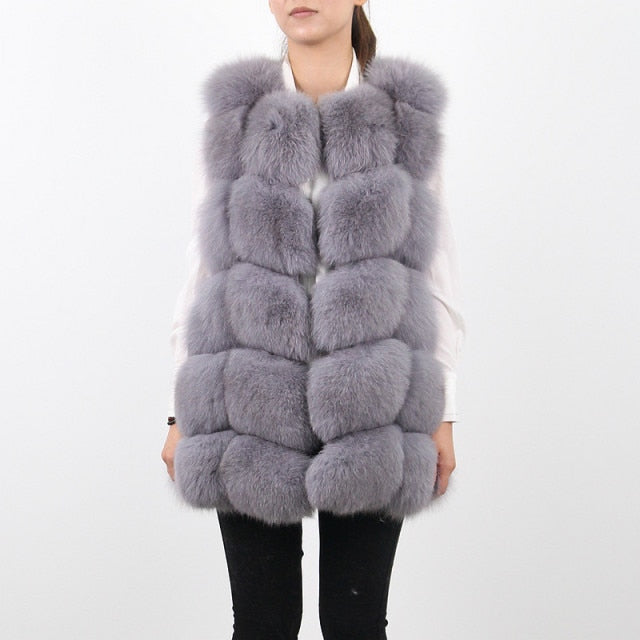 Pink Java QC8046 hot sale women winter coat real fox fur vest natural