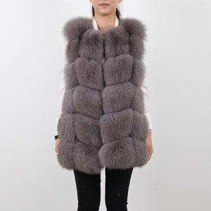 Pink Java QC8046 hot sale women winter coat real fox fur vest natural