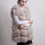 Pink Java QC8046 hot sale women winter coat real fox fur vest natural