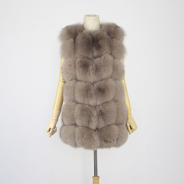 Pink Java QC8046 hot sale women winter coat real fox fur vest natural