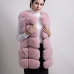 Pink Java QC8046 hot sale women winter coat real fox fur vest natural