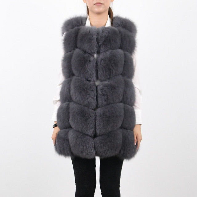 Pink Java QC8046 hot sale women winter coat real fox fur vest natural