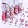 1pc 3D Acrylic Engraved  Nail Sticker Embossed White&Pink