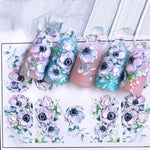 1pc 3D Acrylic Engraved  Nail Sticker Embossed White&Pink