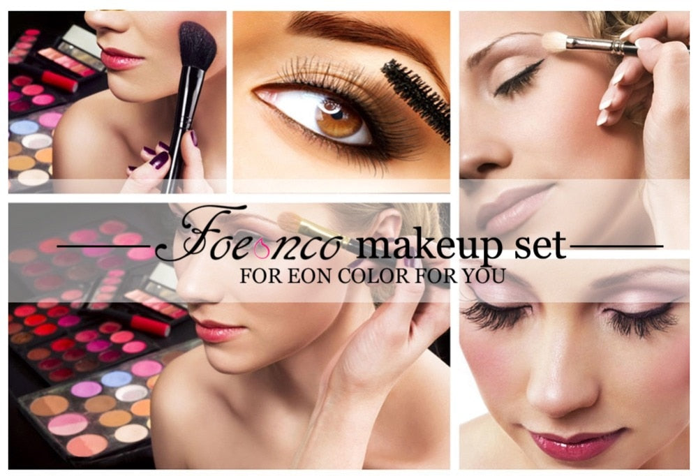 Make up Brushes Profissional of Makeup Set  With  Black Leather Bag