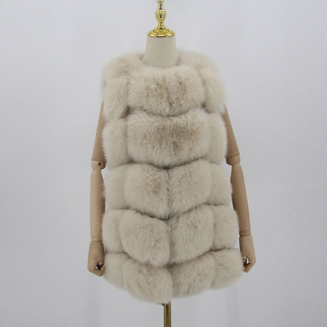 Pink Java QC8046 hot sale women winter coat real fox fur vest natural