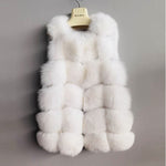 Pink Java QC8046 hot sale women winter coat real fox fur vest natural