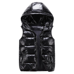 Women Winter Vests Hooded 2020 New Short Bright Color Vest Cotton Padded Jacket Sleeveless Female Winter Waistcoat Vest