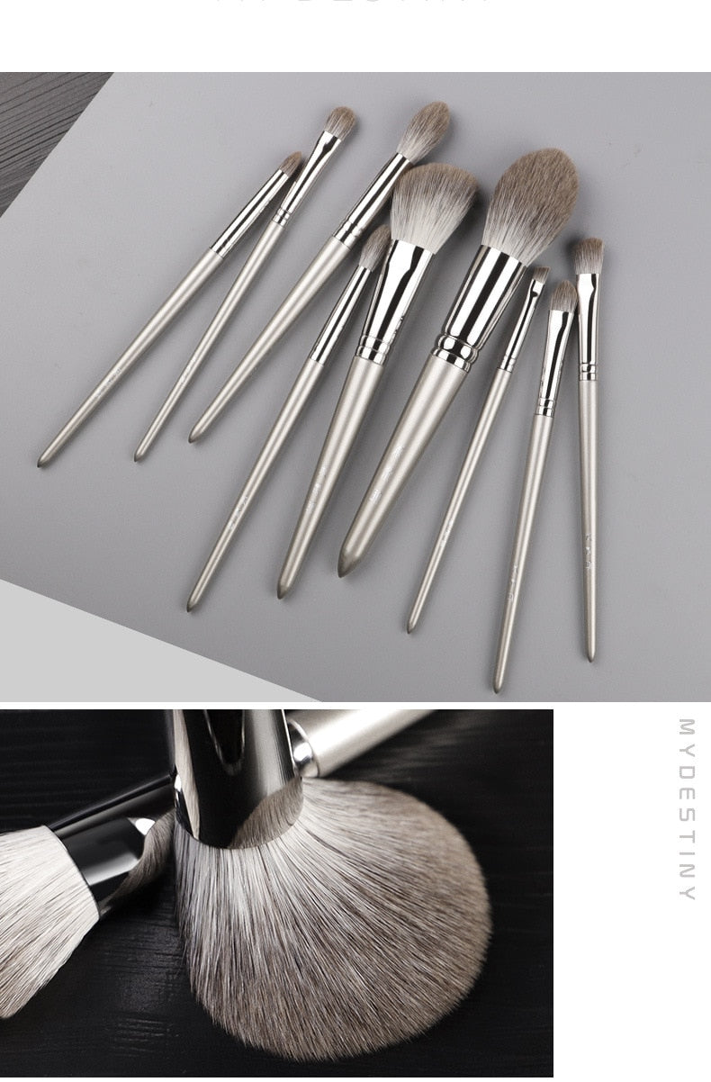 Fox Hair Makeup Brushes Set Powder Blusher Highlight Eyeshadow Eyebrow