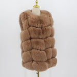 Pink Java QC8046 hot sale women winter coat real fox fur vest natural