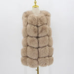 Pink Java QC8046 hot sale women winter coat real fox fur vest natural