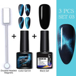 LEMOOC Cat Eye Nail Gel Polish 9D Laser Magnet