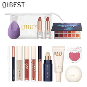 QIBEST Professional Makeup Set Cosmetic Kits Eyeshadow Lipstick Blusher