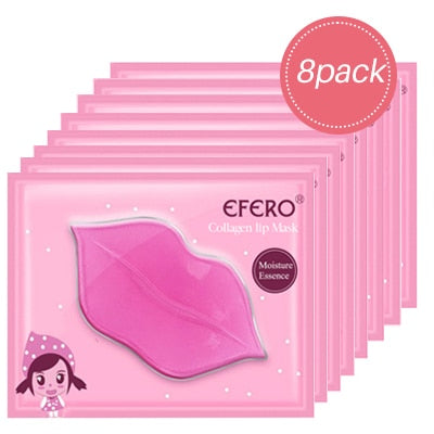 8/10 Pack Crystal Collagen Lip Mask Hydrating Moisturizing Essence Gel Patch Lip Masks Lip Care Enhancer Pads Patches