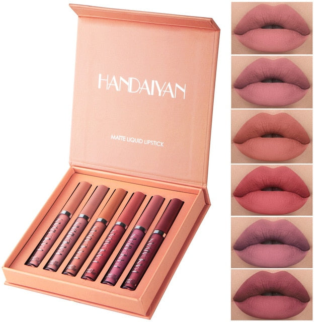 6 Colors Matte Lip Gloss Set Liquid Lipstick