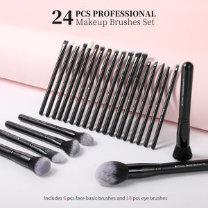 DUcare Black Makeup Brushes Set High Quality goat hair