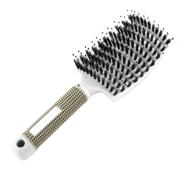 Huiyun Hot Hair Brush Boar Bristle Scalp Massager Comb Nylon Women Wet Curly Tangle Brushes Salon Detagling Hairdressing Styling