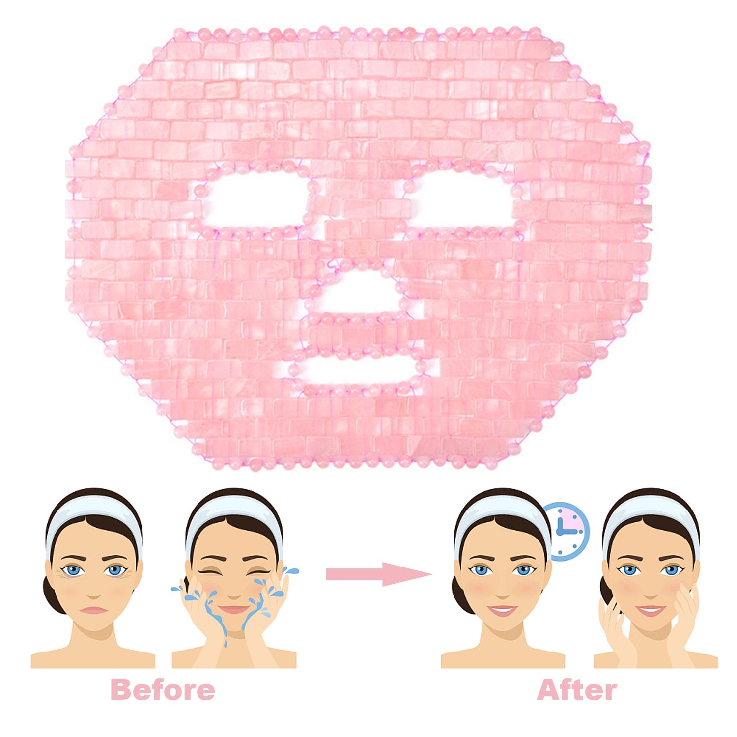 Face Mask Natural Stone Crystal Masks Cold Therapy Eye Facial