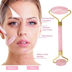 Rose Quartz Massage Face Roller Set  Facial Lifting Beauty Slimming Roller