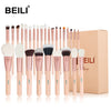 BEILI Pink  Hair Makeup Brushes Powder Eye Shadow Professional