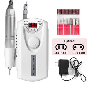 30000 rpm Electric Nail Drill Machine Built-in 2200mAh Battery Machine Portable Pedicure Nail Polisher Grinding Device Nail Tool