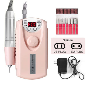 30000 rpm Electric Nail Drill Machine Built-in 2200mAh Battery Machine Portable Pedicure Nail Polisher Grinding Device Nail Tool