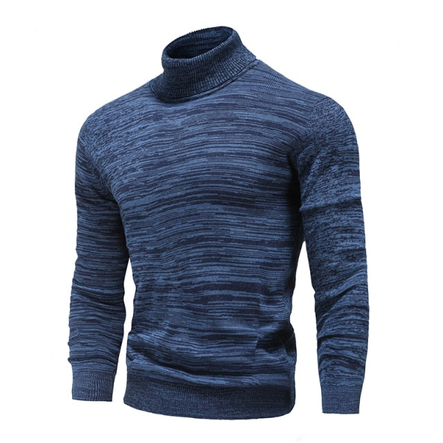 New Winter Men's Turtleneck Sweaters Cotton Slim Knitted Pullovers