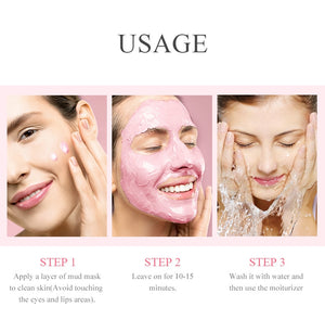 Sakura Mud Facial Mask Shrink Pores Cleansing Whitening  Skin Care