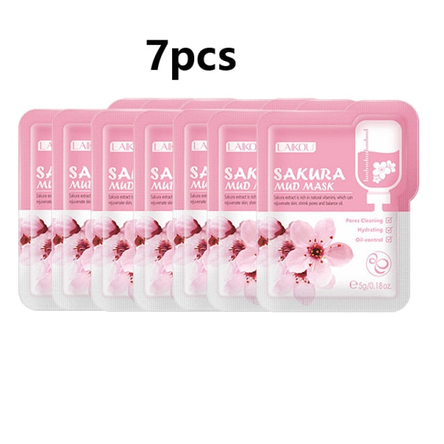 Sakura Mud Facial Mask Shrink Pores Cleansing Whitening  Skin Care