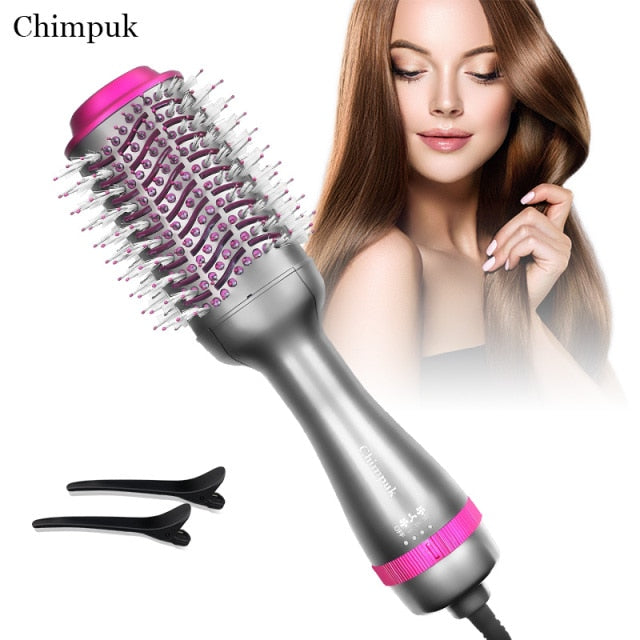 New 2 IN 1 One Step Hair Dryer Hot Air Brush Hair Straightener Comb Curling Brush Hair Styling Tools Ion Blow Hair Dryer Brush