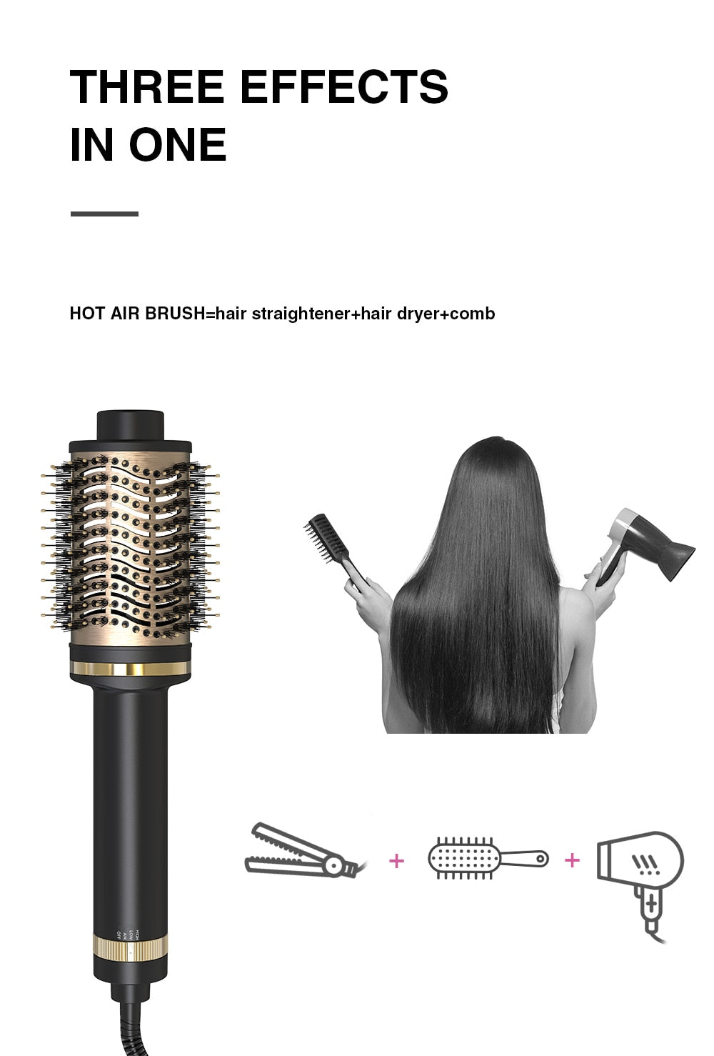 Hot Air Brush Multifunctional Styler And Hair Dryer