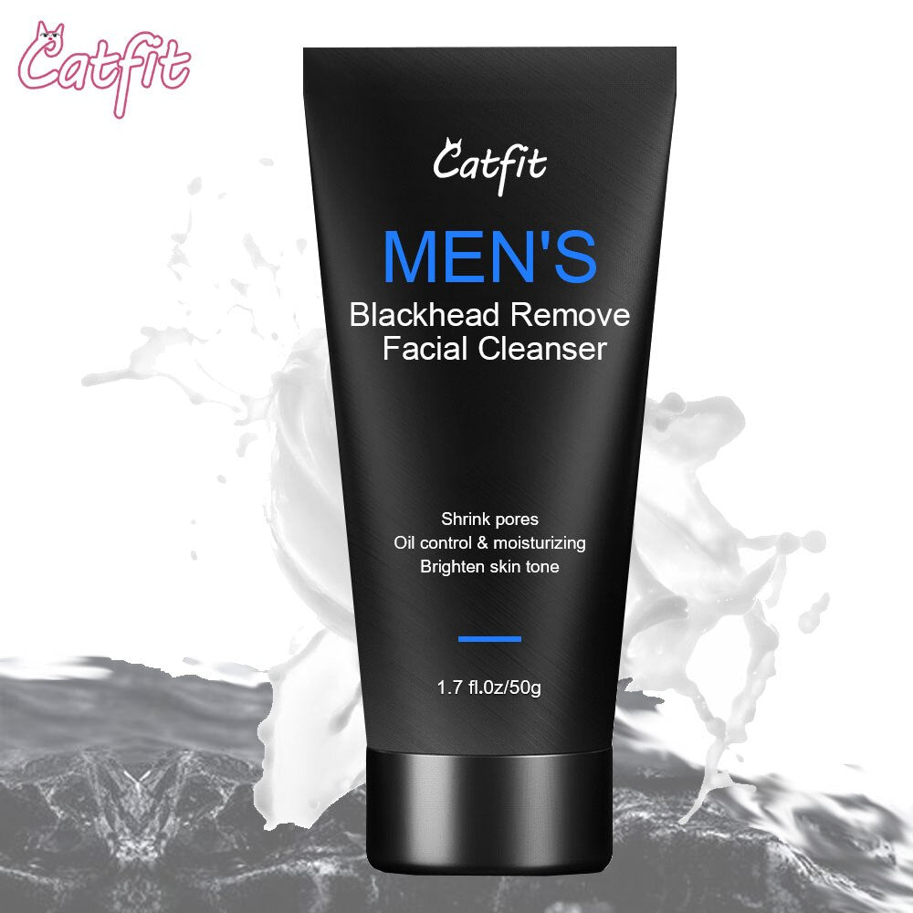 CatFit Volcanic Mud Skin Blackhead removal Facial Cleanser Foamy Deep Cleansing  Skin whiting Care For Men's simple Cosmetics