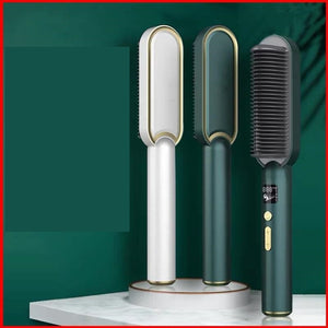 2021 New Professional Brush Hair Straightener Ceramic Electric Straightening Beard Brush Fast Heating Curler Straightener Comb